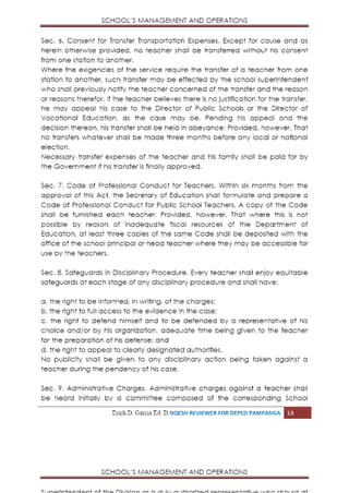 Schools management and operations