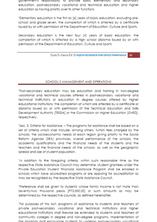 Schools management and operations