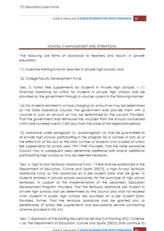 Schools management and operations