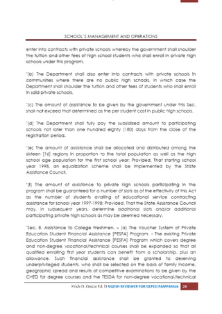 Schools management and operations