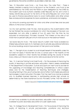 Schools management and operations