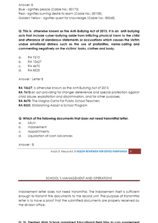 Schools management and operations