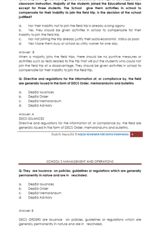 Schools management and operations