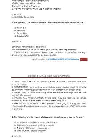 Schools management and operations