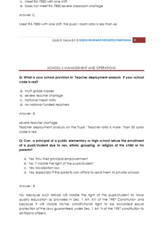 Schools management and operations