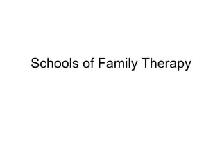 Schools of Family Therapy
 