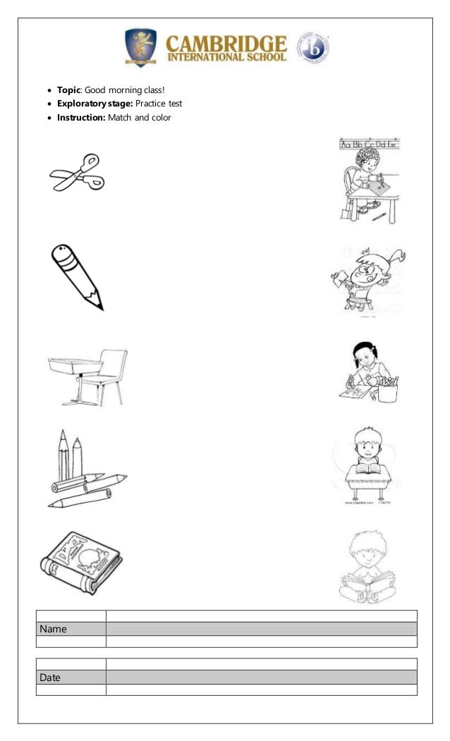 School supplies and action