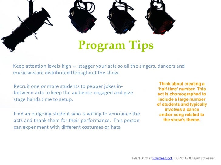 talent show program template word