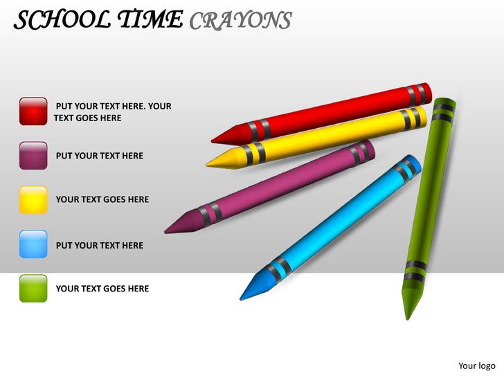School time crayons powerpoint presentation templates