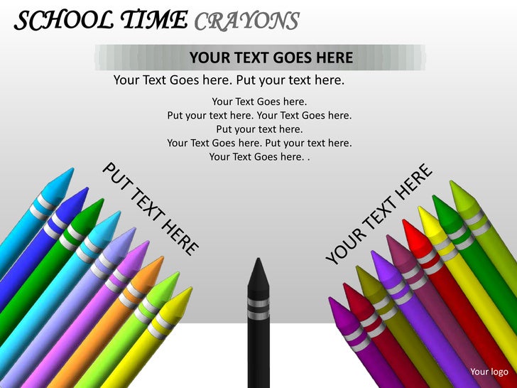 School time crayons powerpoint presentation templates