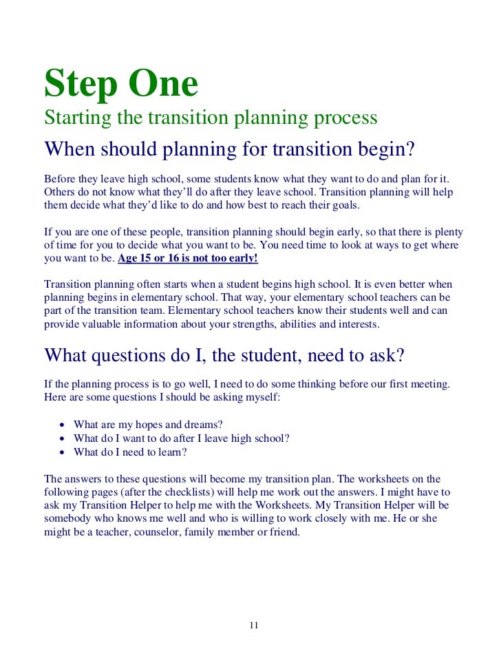Planning For Transition Before >> School To Life Transition Handbook 2012 Planning For Transition Before >> School To Life Transition Handbook 2012