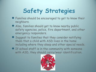 School training module eighteen, safety and autism | PPT