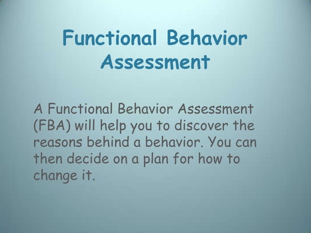 Functional Behavior Assessment | PPTX