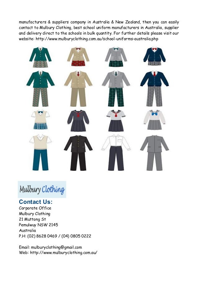 School Uniform Manufacturers Australia