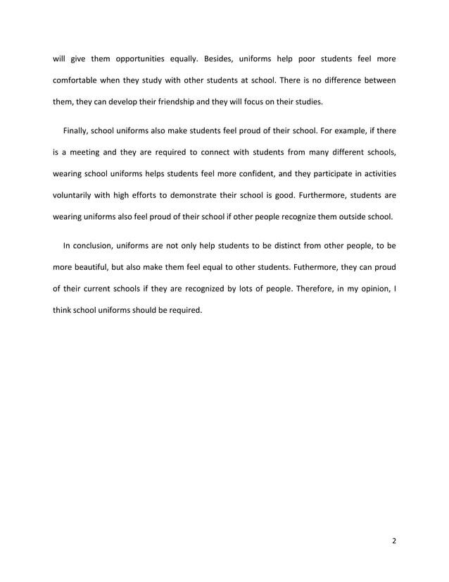 School uniforms essay PDF