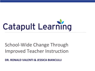 School-Wide Change Through
Improved Teacher Instruction
DR. RONALD VALENTI & JESSICA BIANCULLI
 