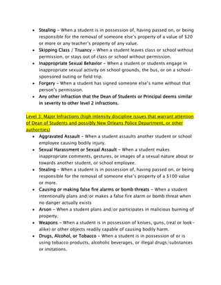 Disruption - Low intensity disruption.  This includes but is not limited to talking, noise making, tapping, or other disruptions to the learning environment or other situation. 