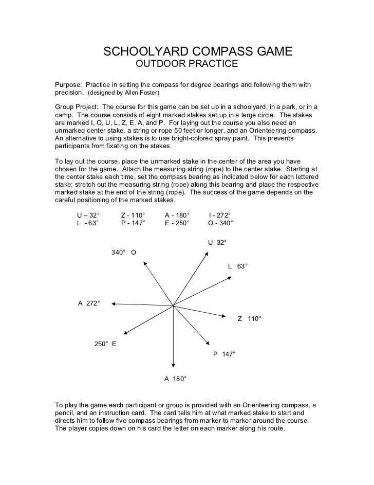 Schoolyard compass game