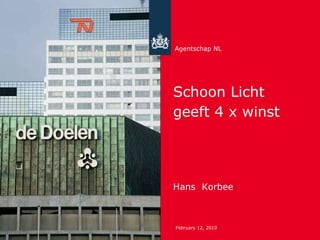 Schoon Licht geeft 4 x winst Hans  Korbee Agentschap NL 