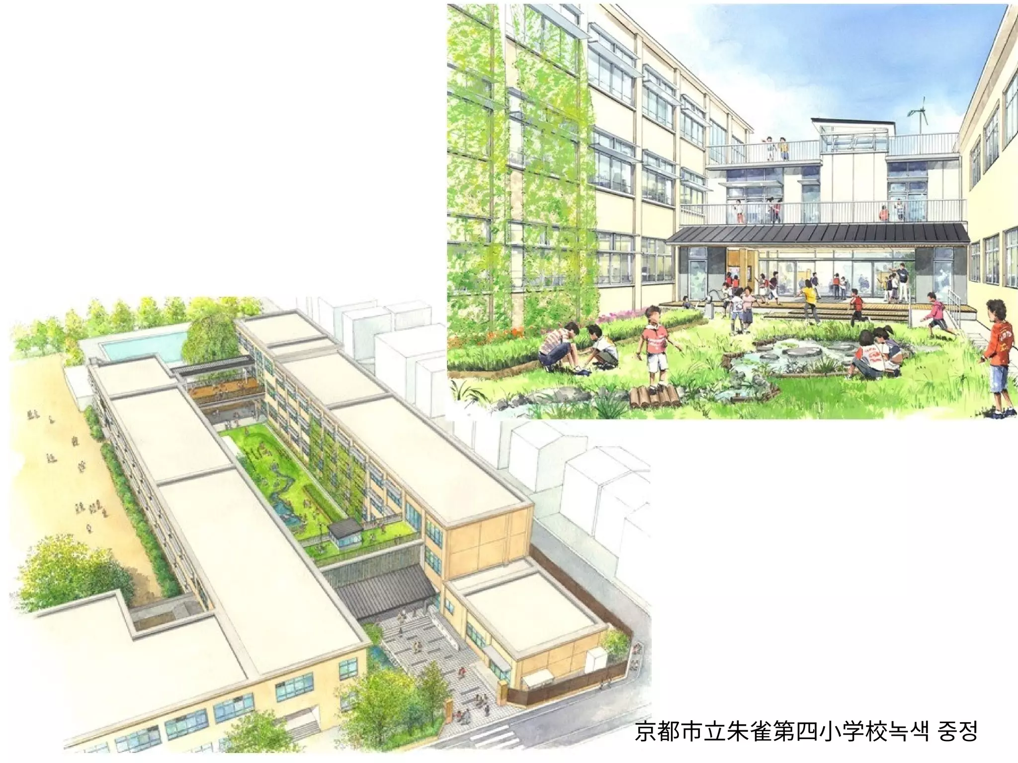 京都市立朱雀第四小学校녹색 중정
 