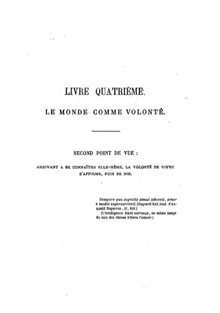 Schopenhauer - le monde comme volonté et représentation