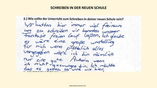 SCHREIBEN IN DER NEUEN SCHULE
www.beate-lessmann.de
 