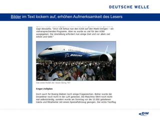 Bilder  im Text lockern auf, erhöhen Aufmerksamkeit des Lesers 