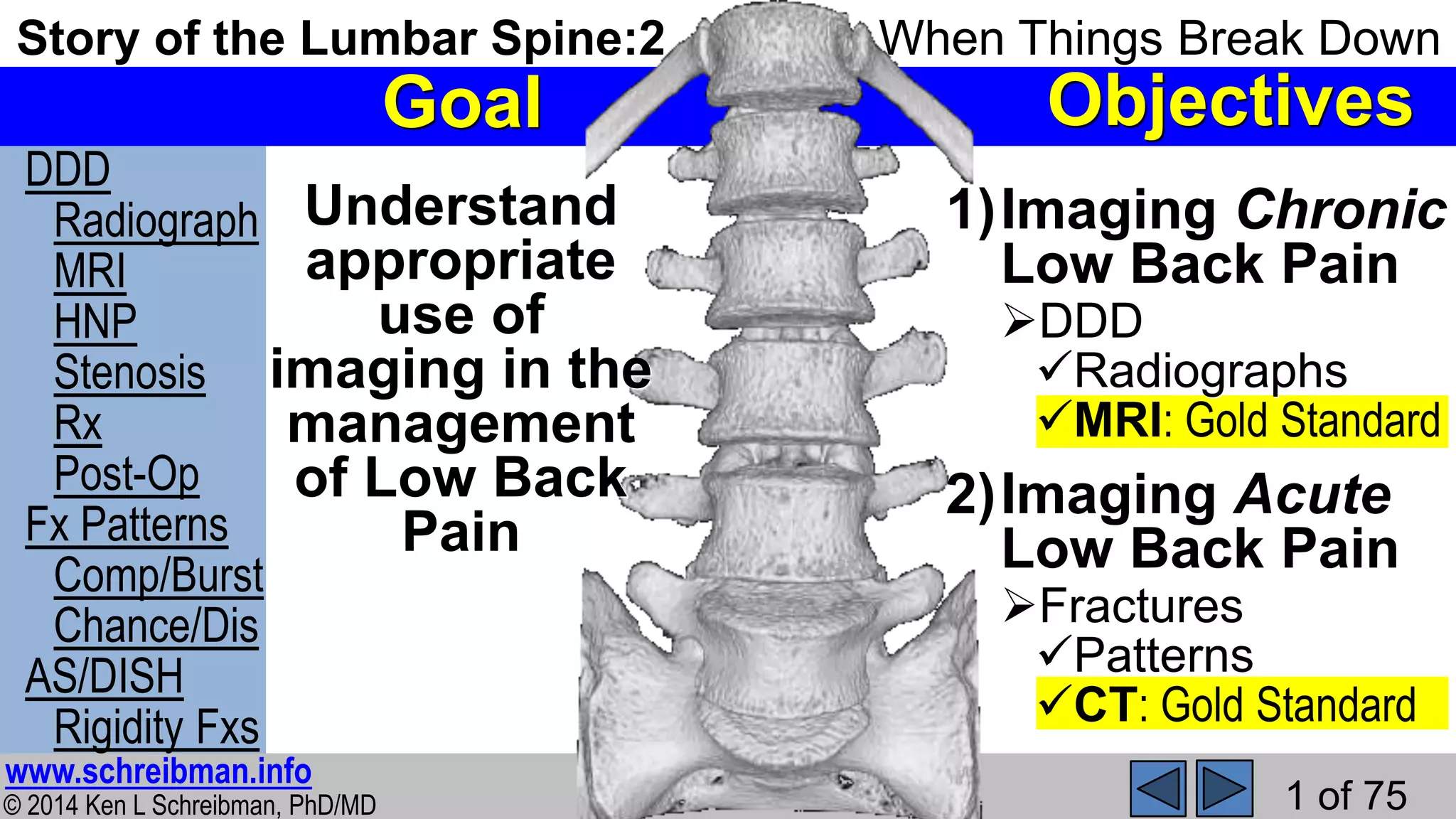 Story of the Lumbar Spine 2 When Things Break Down | PPSX