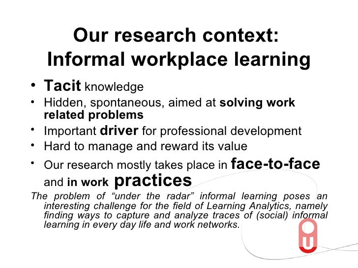 Network Awareness Tool Learning Analytics in the workplace Detect…