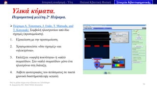 Από το μέλαν σώμα στην εξίσωση του Schrödinger
Ν. Διαμαντής ΣΕΕ, ΠΕ04 ΠΕΚΕΣ Θεσσαλία
Υλικά κύματα.
Πειραματική μελέτη.2ο Πείραμα.
55
Ιστορική αναδρομή - Ύλη Παλαιά Κβαντική Φυσική Στοιχεία Κβαντομηχανικής
➢ Πείραμα A. Tonomura, J. Endo, T. Matsuda, and
T. Kawasaki Συμβολή ηλεκτρονίων από δύο
σχισμές (προσομοίωση).
1. Εξοικείωση με την προσομοίωση.
2. Χρησιμοποιείστε «δύο σχισμές» και
«ηλεκτρόνια».
3. Επιλέξετε «υψηλή πυκνότητα» ή «απλό
σωματίδιο». Στο «απλό σωματίδιο» μόνο ένα
ηλεκτρόνιο στη διάταξη.
4. Λάβετε φωτογραφίες του πετάσματος σε τακτά
χρονικά διαστήματα(copy screen).
 