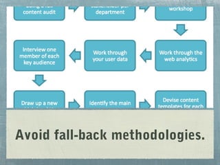 Avoid fall-back methodologies.

 