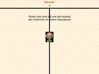 Robert sitzt nicht still und stört laufend  den Unterricht mit seinem Gequatsche. 3 