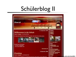 Schülerblog II




                 (http://www.roehe.de/schule/8d/)
 