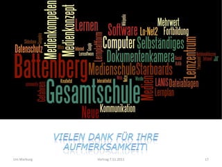 Uni Marburg   Vortrag 7.11.2011   17
 