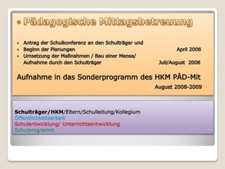 Schulträger/HKM/Eltern/Schulleitung/Kollegium
Öffentlichkeitsarbeit
Schulentwicklung/ Unterrichtsentwicklung
Schulprogramm
 