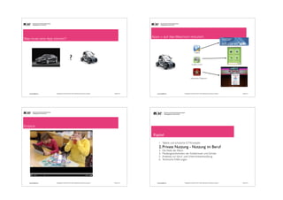 Apps = auf das Maximum reduziert.

Was muss eine App können?

Zugang

?

mutiple screen

reduziertes Programm

andy.schaer@fhnw.ch

Pädagogische Hochschule FHNW, Institut Weiterbildung und Beratung, imedias.ch

Oktober 2013

andy.schaer@fhnw.ch

Pädagogische Hochschule FHNW, Institut Weiterbildung und Beratung, imedias.ch

Oktober 2013

Einblick.

Kapitel
!
1. Tablets und schulische ICT-Konzepte	


2. Private Nutzung - Nutzung im Beruf	

3.
4.
5.
6.

andy.schaer@fhnw.ch

Pädagogische Hochschule FHNW, Institut Weiterbildung und Beratung, imedias.ch

Oktober 2013

Die Rolle der Eltern	

Mediengewohnheiten der Schülerinnen und Schüler	

Anstösse zur Schul- und Unterrichtsentwicklung	

Technische Erfahrungen	


andy.schaer@fhnw.ch

Pädagogische Hochschule FHNW, Institut Weiterbildung und Beratung, imedias.ch

Oktober 2013

 