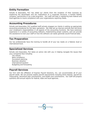 Schultz, cpa firm profile PDF
