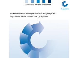 Unterrichts- und Trainingsmaterial zum QS-System
Allgemeine Informationen zum QS-System
 