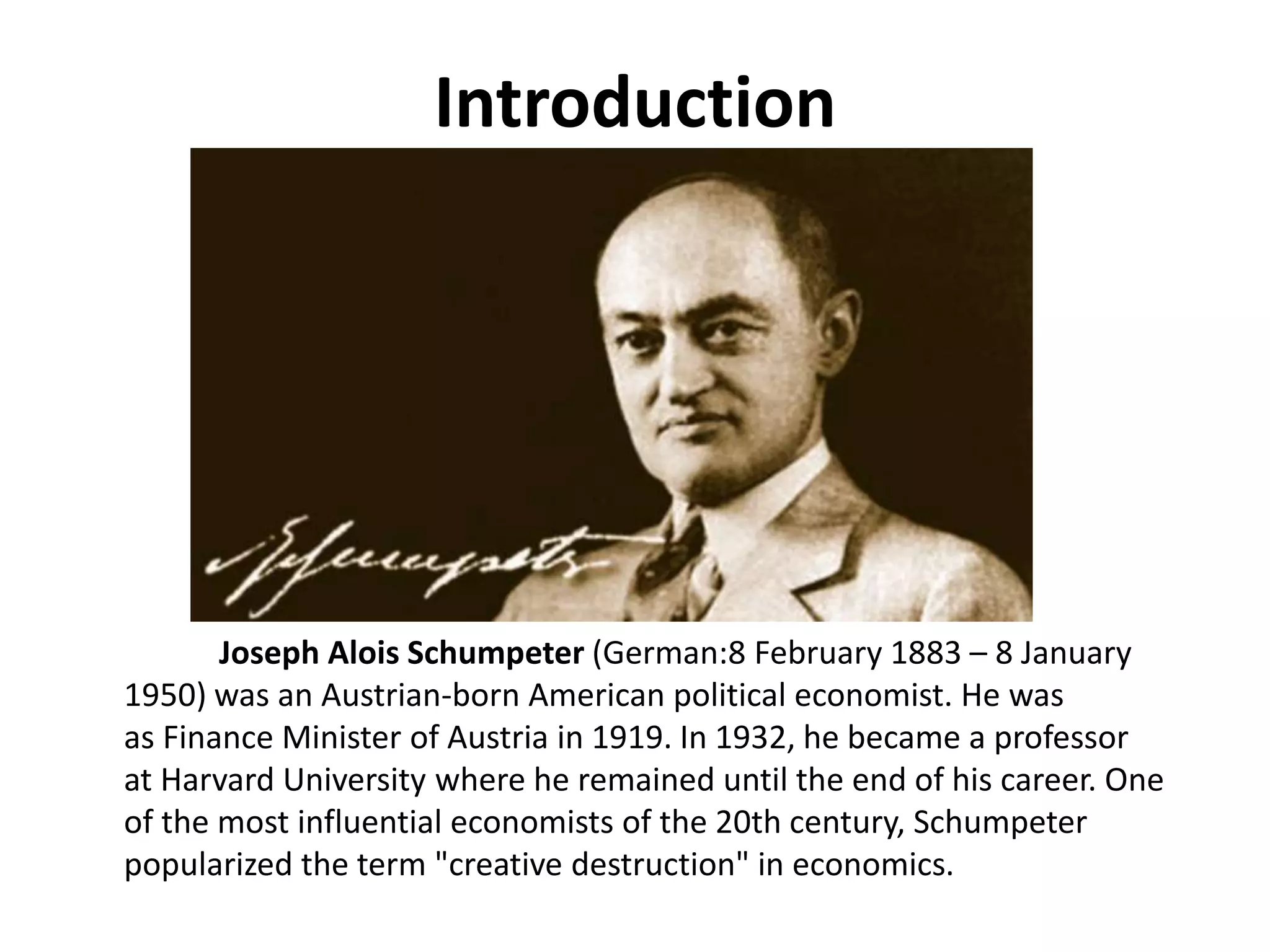Schumpeter theory of trade cycle PPT