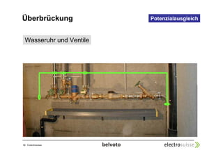 Überbrückung 
12 © electrosuisse 
Potenzialausgleich 
Wasseruhr und Ventile 
 