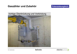 Gaszähler und Zubehör Potenzialausgleich 
richtige Überbrückung und Verbindung 
15 © electrosuisse 
 