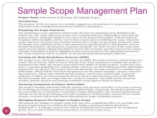 Project Scope Management
Sample Scope Management Plan
8
 