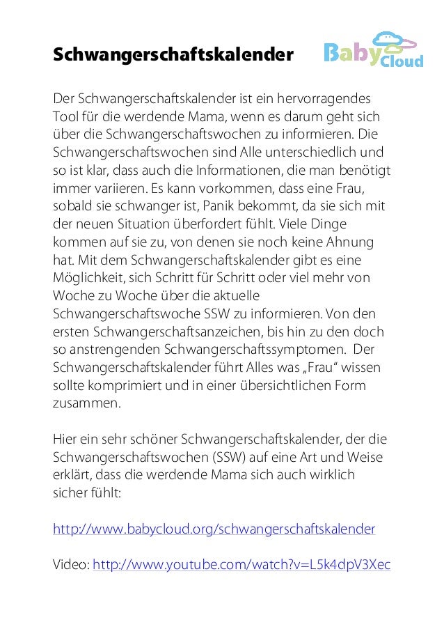 schwangerschaft kalendar