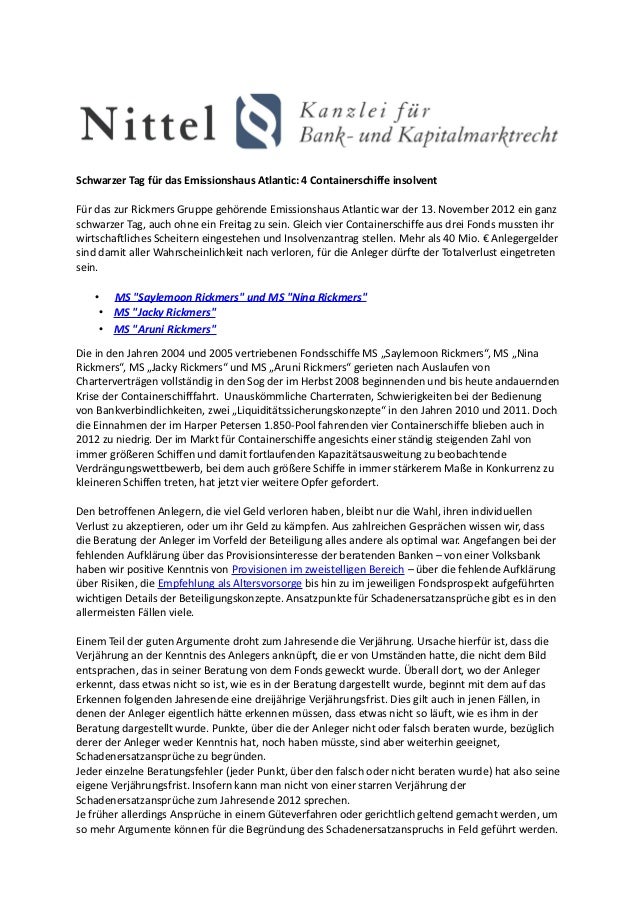 Schwarzer Tag Fur Das Emissionshaus Atlantic 4 Containerschiffe Inso