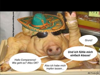 MG Production Hallo Companeros! Wie geht es? Alles OK? Also ich habe mich impfen lassen... Und ich fühle mich einfach klasse! Grunz! 