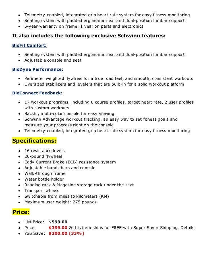 schwinn biofit comfort 240