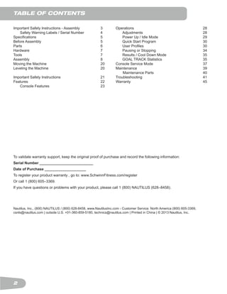Schwinn 430 elliptical trainer User Manual | PDF