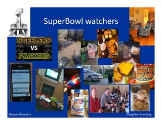 SuperBowl watchers




Beacon Research                        Slaughter Branding
 