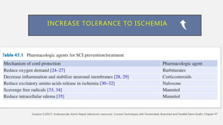 INCREASE TOLERANCE TO ISCHEMIA
Gustavo S.(2017). Endovascular Aortic Repair [electronic resource] : Current Techniques with Fenestrated, Branched and Parallel Stent-Grafts. Chapter 47
 