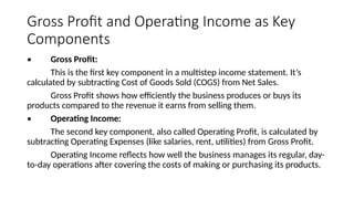 Operating Income Compnonets STATEMENT OF COMPREHENSIVE INCOME DATA ENTRY | PPTX